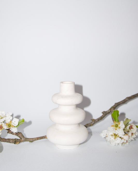Mini Vaso Spirale Effetto Marmo - Bianco