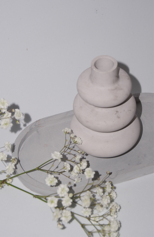 Mini Vaso Spirale Effetto Marmo - Grigio