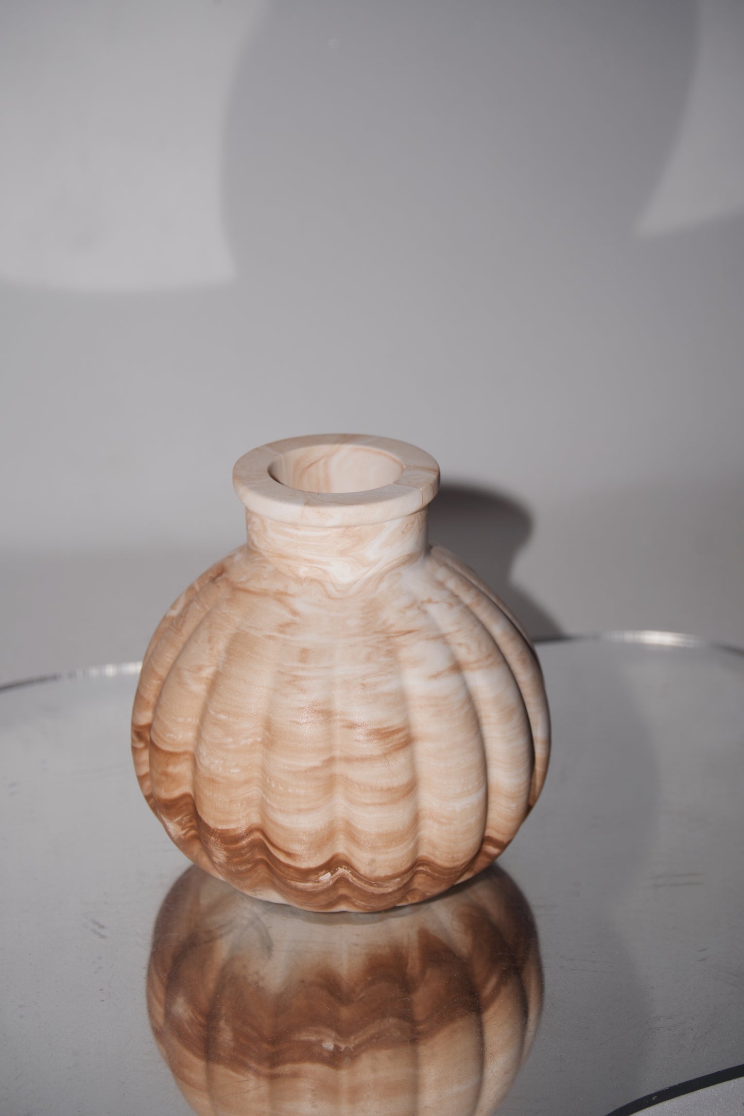 Vasetto Tondo Spicchi Effetto Marmo