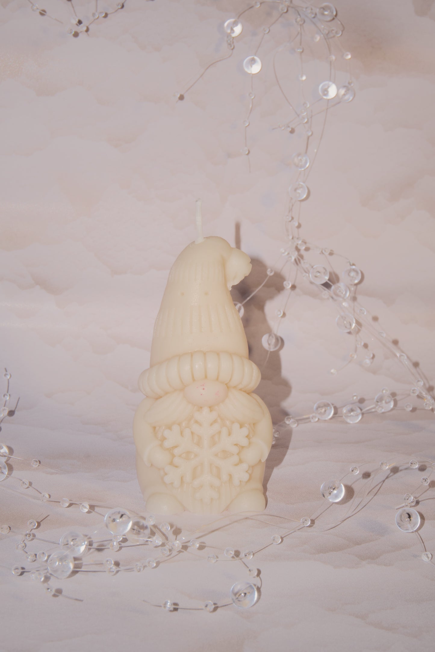 Candela Gnomo Natalizia - Bianca