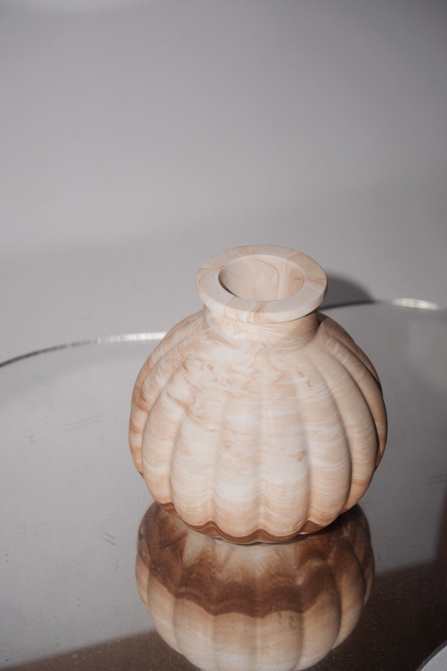 Vasetto Tondo Spicchi Effetto Marmo