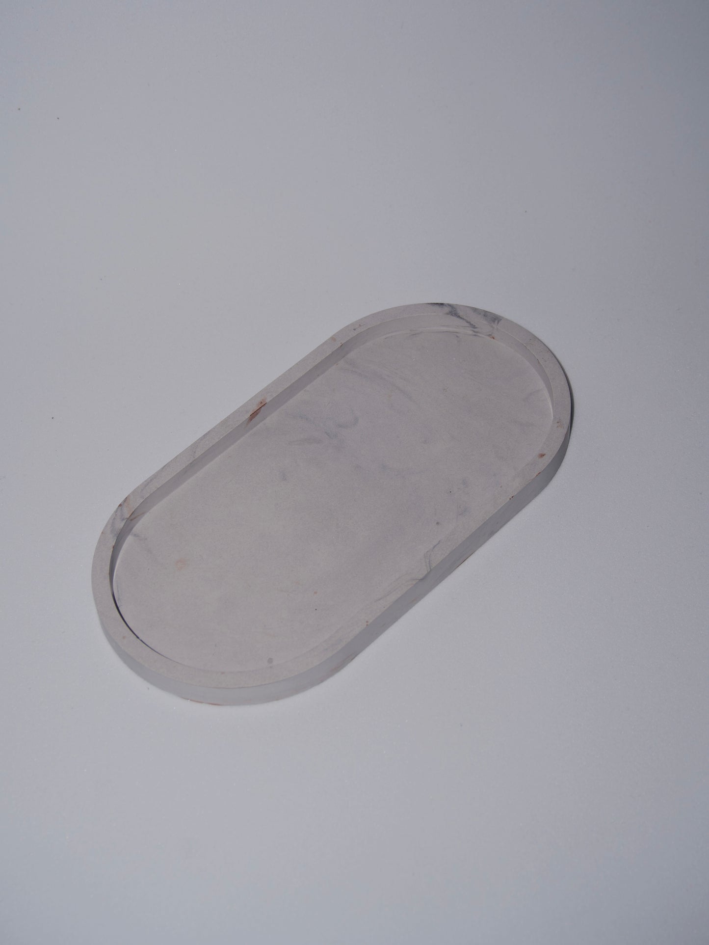 Vassoio Ovale Effetto Marmo - Grigio