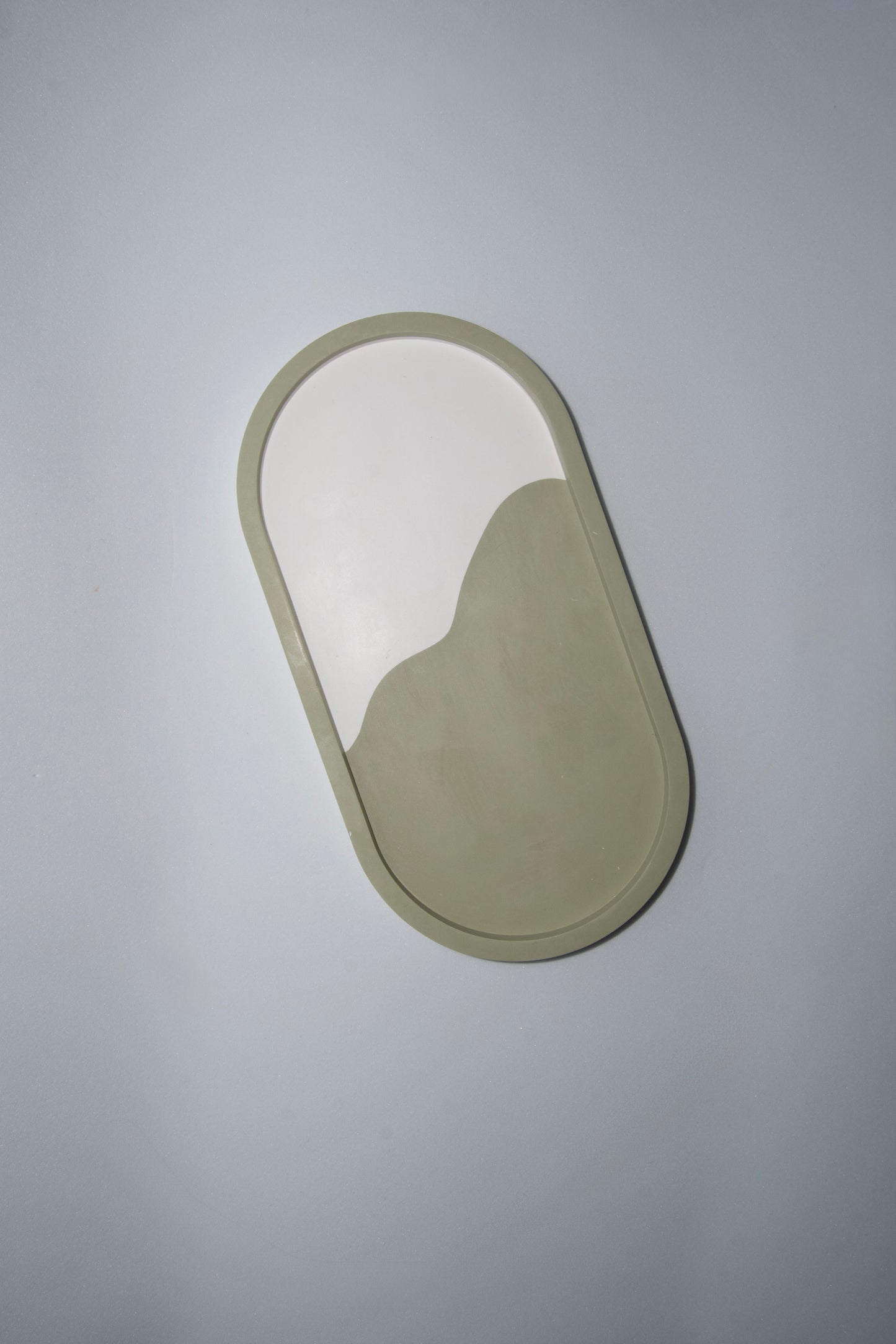 Vassoio Ovale Bicolore - Bianco/Kaki