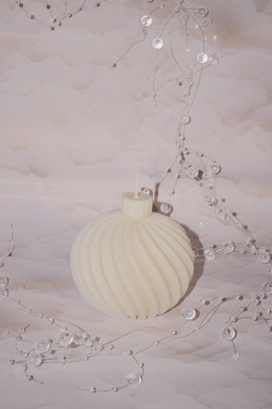 Candela Sfera Natalizia - Bianca