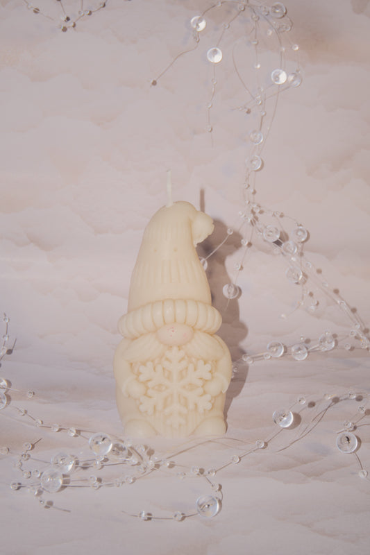 Candela Gnomo Natalizia - Bianca